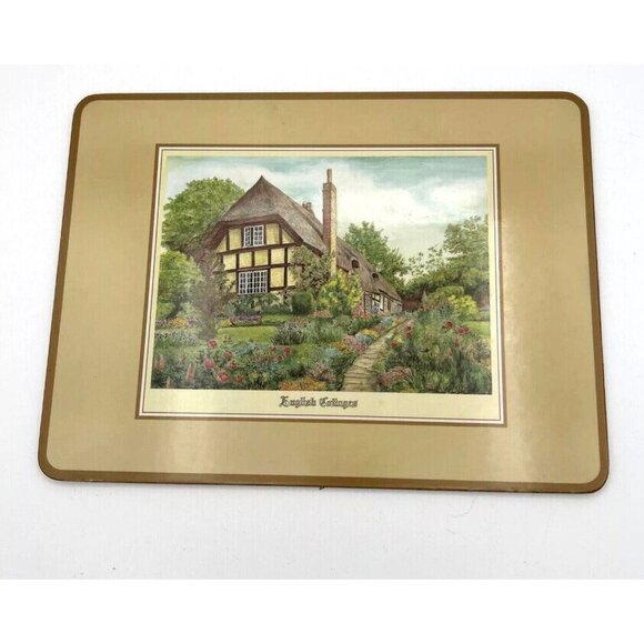 Vintage English Pimpernel Placemat‎ "English Cottages" Cork Back 9x12 - Picture 2 of 5